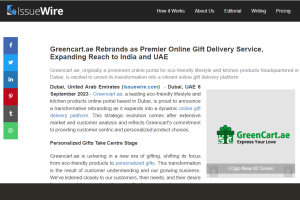Greencart.ae Rebrands as Premier Online Gift Delivery Service, Expanding Reach to India and UAE