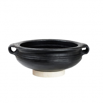 Black Earthen Pot / Seasoned Clay Kadai 1 Litrs 