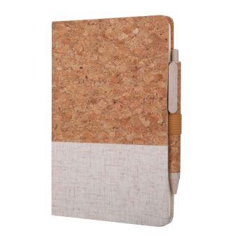 eco-neutral Set of A5 Cork Fabric Hard Cover Notebook and Pen  at Best Rate 