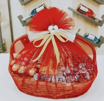 Chocolate Hamper in Cane basket Box for Special Gifts to Kerala