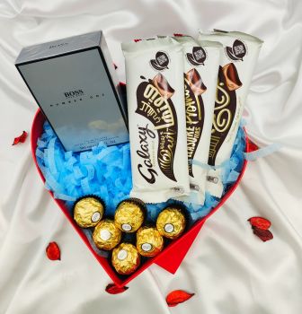 Romantic Gift Set for Him – Perfume and Chocolate Hamper