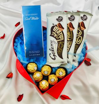 Romantic Gift Set for Her – Perfume and Chocolate Hamper