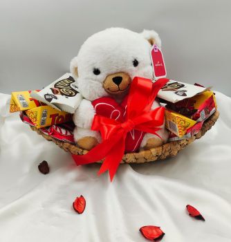 Gift Hamper for the Woman You Love: Chocolate Delights & Hallmark Teddy
