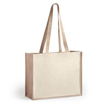 jute Bag with Two-Sided Canvas Style