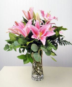Pink Lilies Vase