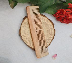 Neem Wood Handcut Hair Comb (Large - Size 7.4 Inch) | Nature Friendly