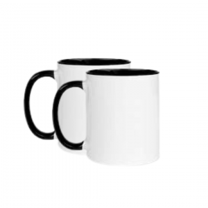 Customized Pair Mug  color inside mug with color handle Black