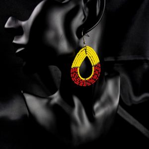 Handcrafted Zulu Maasai Earrings - African Beaded Ring