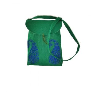 Hand Stitched Jute Tote Bag, Green - Say No To Plastic | Eco Friendly